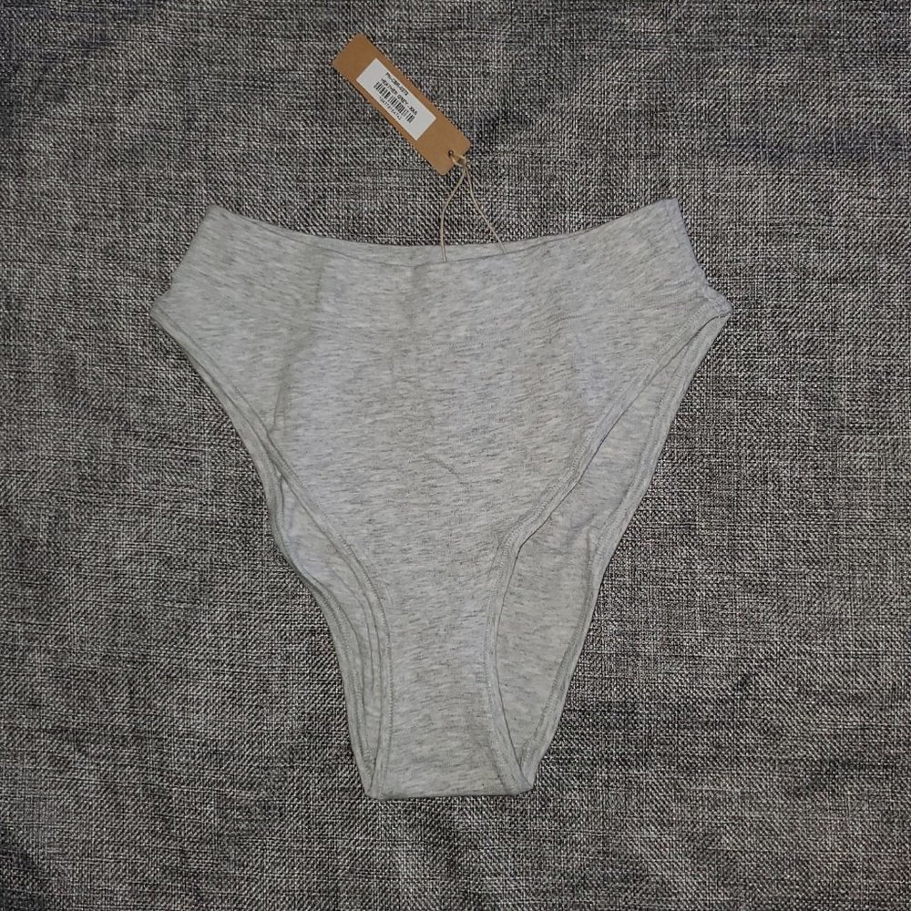 NWT SKIMS XXS Cotton Jersey Cheeky Tanga HEATHER GRAY